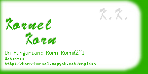 kornel korn business card